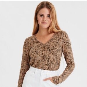 American eagle soft and sexy plush leopard cardigan